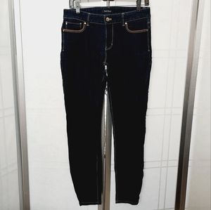💟💖WHBM skinny leg jeans faux brown leather trim SIZE 6R